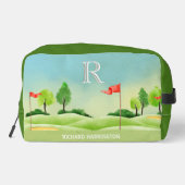 Golf Thema Cursus Groen Monogram Naam Toilettasje (Achterkant)