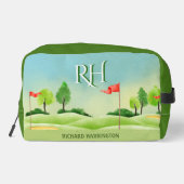 Golf Thema Cursus Groen Monogram Naam Toilettasje (Achterkant)