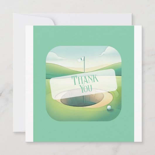 Golf Thema Dank je wel kaart | Platte optie (Voorkant)