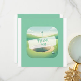 Golf Thema Dank je wel kaart | Platte optie