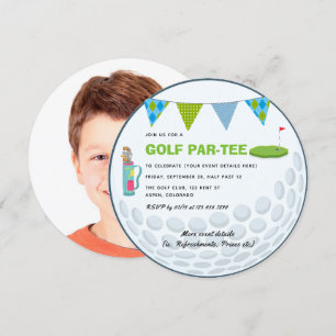 Golf Thema Feest Foto Uitnodiging