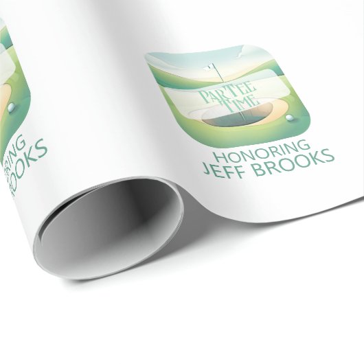 Golf thema gepersonaliseerd cadeaupapier (Rol Hoek)