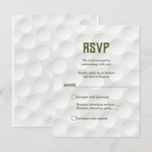 Golf Thema Golf Bar Mitswa antwoordkaart Kaart (Voorkant / Achterkant)