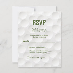 Golf Thema Golf Bar Mitswa RSVP Kaart