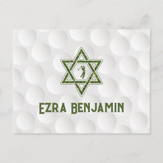 Golf Thema Golf Bar Mitzvah Dankjewel Briefkaart (Voorkant)