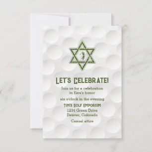 Golf Thema Golf Bar Mitzvah Ontvangst Uitnodiging