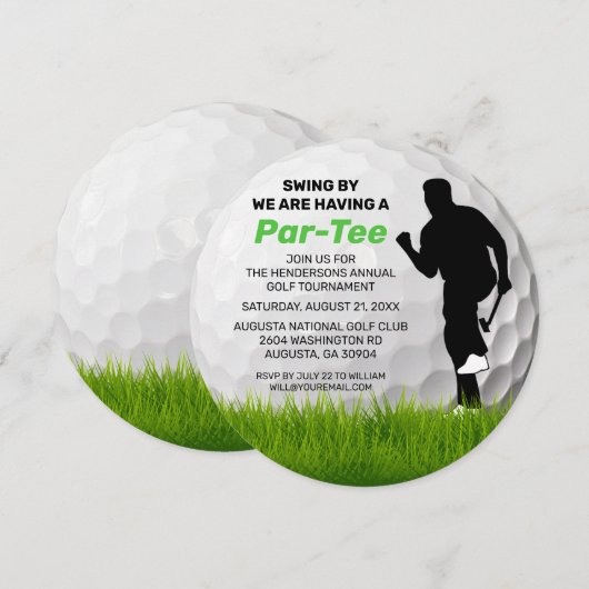 Golf Thema | Golfbaan Pensioen Event Kaart (Voorkant / Achterkant)