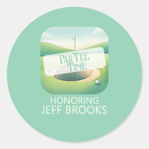 Golf Thema Green Party Ronde Sticker