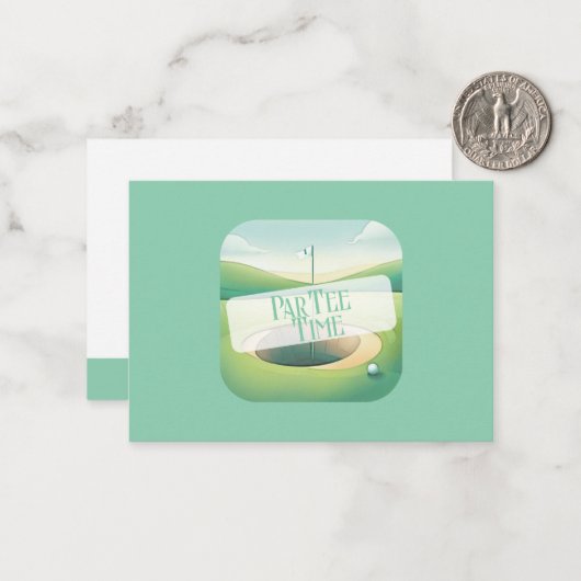 Golf thema Groen gepersonaliseerd Notitiekaartje (Voorkant / Achterkant in situ)