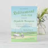 Golf Thema Groene Pensioenfeest Uitnodiging (Staand voorkant)
