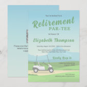 Golf Thema Groene Pensioenfeest Uitnodiging (Voorkant / Achterkant)