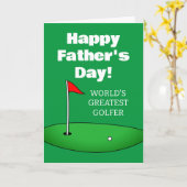 Golf thema Happy Vaderdag Kaart voor vader (Gele Bloem)