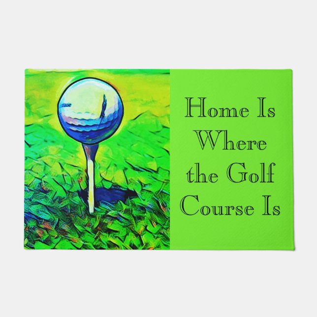 Golf Thema Home is waar de golfbaan is mat (Voorkant)