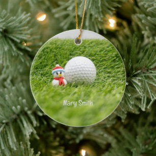 Golf thema kerstcadeaus voor golfer keramisch ornament