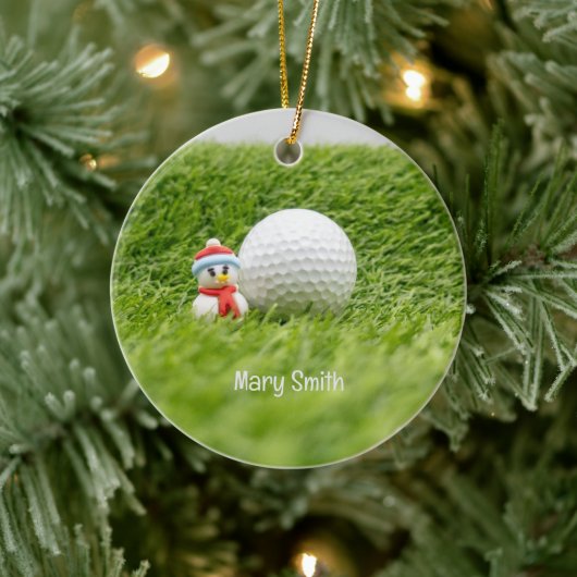 Golf thema kerstcadeaus voor golfer keramisch ornament (Boom)