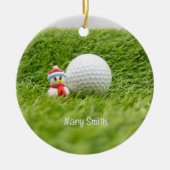 Golf thema kerstcadeaus voor golfer keramisch ornament (Voorkant)