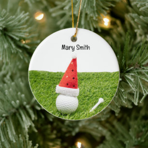 Golf thema kerstcadeaus voor golfer keramisch ornament