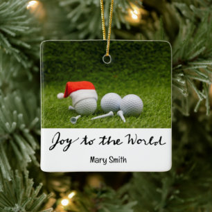 Golf thema kerstcadeaus voor golfer keramisch ornament