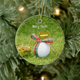 Golf thema kerstcadeaus voor golfer keramisch ornament