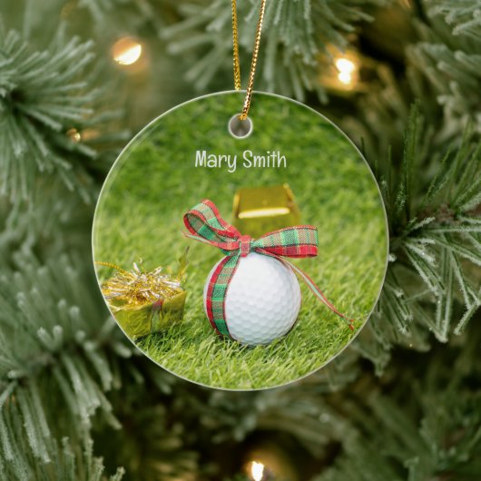 Golf thema kerstcadeaus voor golfer keramisch ornament (Boom)