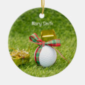Golf thema kerstcadeaus voor golfer keramisch ornament (Voorkant)