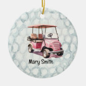 Golf thema kerstcadeaus voor golfer keramisch ornament (Voorkant)