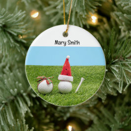 Golf thema kerstcadeaus voor golfer keramisch ornament