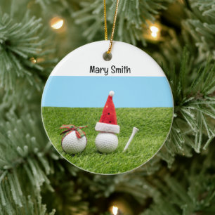Golf thema kerstcadeaus voor golfer keramisch ornament