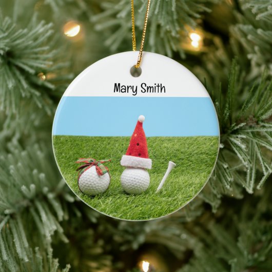 Golf thema kerstcadeaus voor golfer keramisch ornament (Boom)