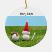 Golf thema kerstcadeaus voor golfer keramisch ornament (Voorkant)