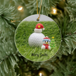 Golf thema kerstcadeaus voor golfer keramisch ornament