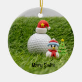 Golf thema kerstcadeaus voor golfer keramisch ornament (Voorkant)