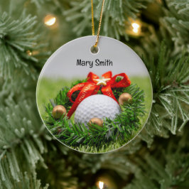 Golf thema kerstcadeaus voor golfer keramisch ornament