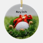 Golf thema kerstcadeaus voor golfer keramisch ornament (Voorkant)