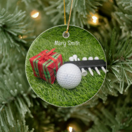 Golf thema kerstcadeaus voor golfer keramisch ornament