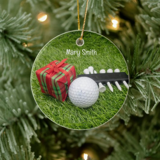 Golf thema kerstcadeaus voor golfer keramisch ornament (Boom)