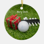 Golf thema kerstcadeaus voor golfer keramisch ornament (Voorkant)