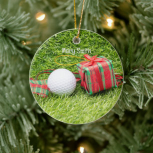Golf thema kerstcadeaus voor golfer keramisch ornament