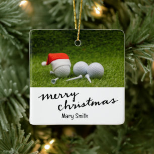 Golf thema kerstcadeaus voor golfer keramisch ornament