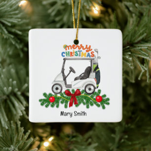 Golf thema kerstcadeaus voor golfer keramisch ornament