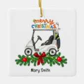 Golf thema kerstcadeaus voor golfer keramisch ornament (Voorkant)