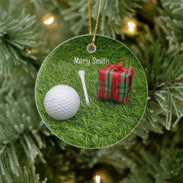 Golf thema kerstcadeaus voor golfer keramisch ornament