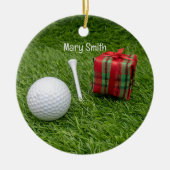 Golf thema kerstcadeaus voor golfer keramisch ornament (Voorkant)