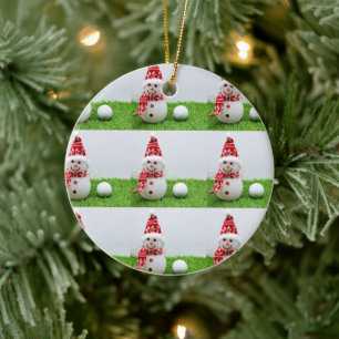 Golf thema kerstcadeaus voor golfer keramisch ornament