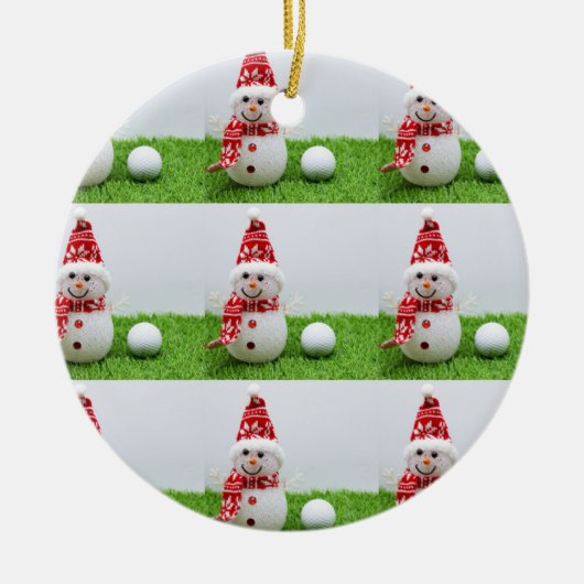 Golf thema kerstcadeaus voor golfer keramisch ornament (Voorkant)