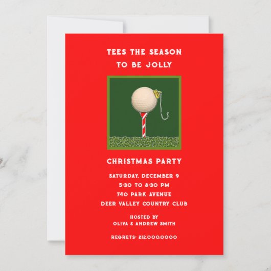 Golf Thema Kerstvakantie Feest Kaart (Voorkant)