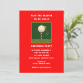 Golf Thema Kerstvakantie Feest Kaart (Staand voorkant)