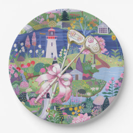 Golf thema met golfclub papieren bordje