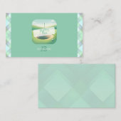 Golf thema Monogram Note Kaart | Platte optie Notitiekaartje (Voorkant / Achterkant)