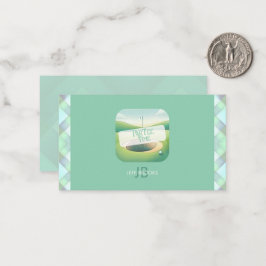 Golf thema Monogram Note Kaart | Platte optie Notitiekaartje